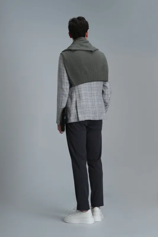 Simon Smart Erkaklar uchun Chino Shimlar Slim Fit Yashil - 6