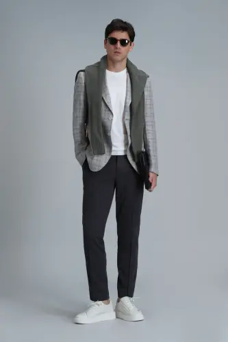 Simon Smart Erkaklar uchun Chino Shimlar Slim Fit Yashil - 1