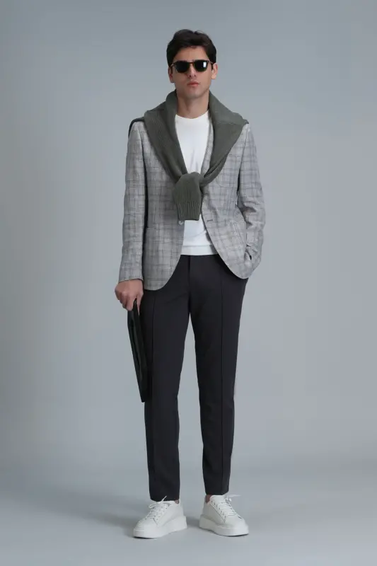 Simon Smart Erkaklar uchun Chino Shimlar Slim Fit Yashil - 2