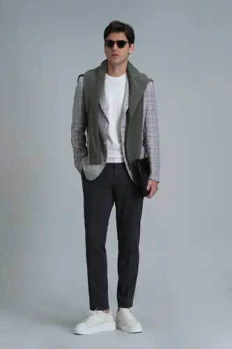 Simon Smart Erkaklar uchun Chino Shimlar Slim Fit Yashil - 5