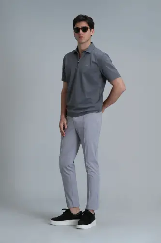 Simon Smart Erkaklar uchun Chino Shimlari Slim Fit Kulrang - 4