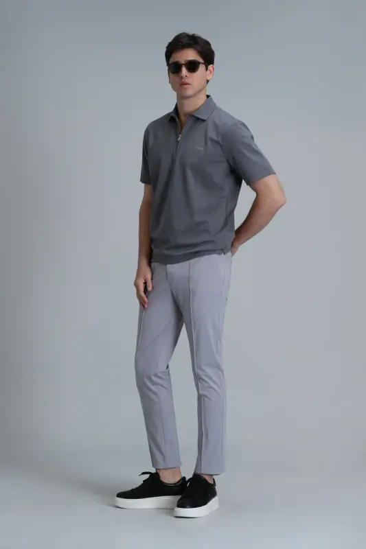 Simon Smart Erkek Chino Pantolon Slim Fit Gri - Gri - 4