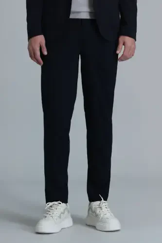 Simon Smart Men's Chino Pants Slim Fit Navy Blue - LUFIAN (1)