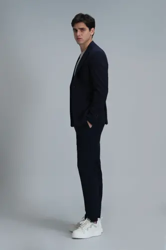 Simon Smart Men's Chino Pants Slim Fit Navy Blue - 5