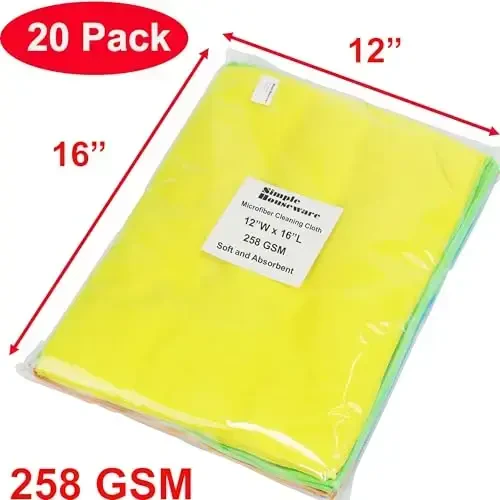 Simple Houseware Microfiber Cleaning Cloth 20 Pack, 12