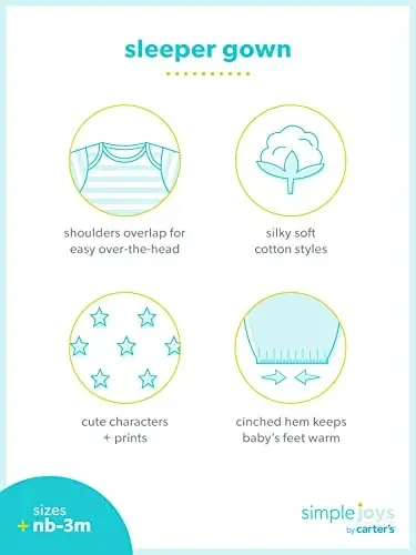 Simple Joys by Carter's Baby 3-Pack Neutral Cotton Sleeper Gown - 4