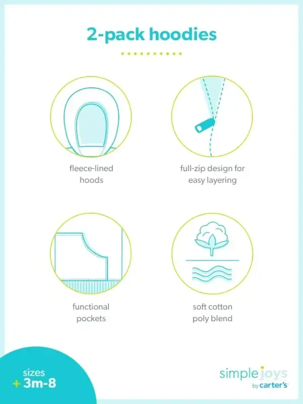 Simple Joys by Carter's baby-boys 2-pack Full Zip Hoodies - 4