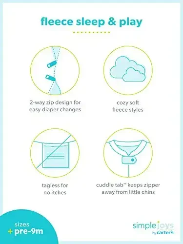 Simple Joys by Carter's Baby Boys' 2-Way Zip Thermal Footed Sleep and Play, Pack of 2 - 4