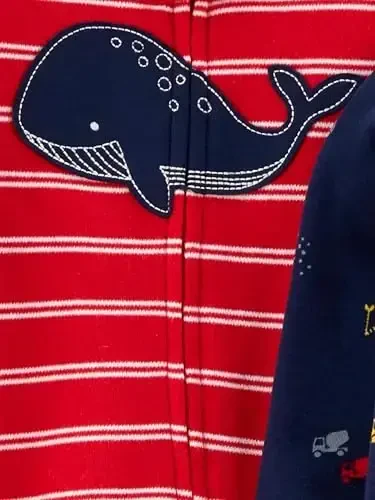 Simple Joys by Carter's Baby Boys' 2-Way Zip Thermal Footed Sleep and Play, Pack of 2 - 2