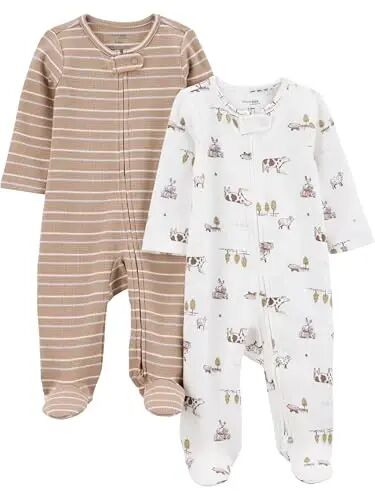Simple Joys by Carter's Baby Boys' 2-way Zip Thermal Footed Sleep and Play, Pack of 2 - Carter's Simple Joys - Private Label