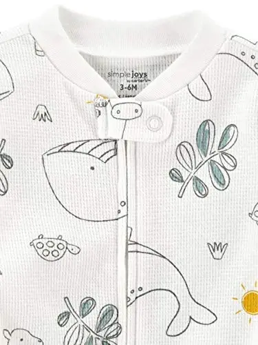 Simple Joys by Carter's Baby Boys' 2-way Zip Thermal Footed Sleep and Play, Pack of 2 - 3