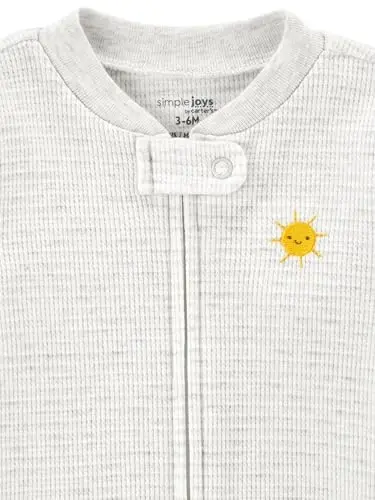 Simple Joys by Carter's Baby Boys' 2-way Zip Thermal Footed Sleep and Play, Pack of 2 - 4