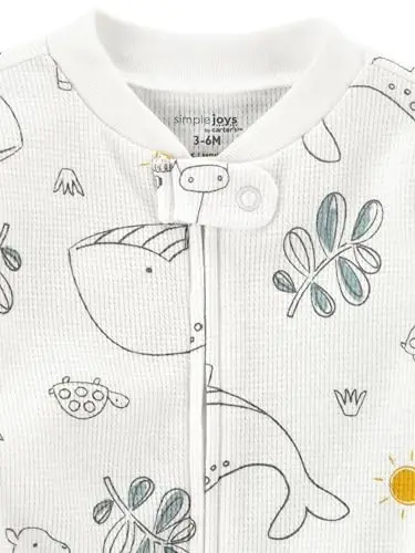 Simple Joys by Carter's Baby Boys' 2-way Zip Thermal Footed Sleep and Play, Pack of 2 - 5