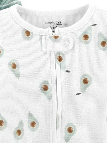 Simple Joys by Carter's Baby Girls' 2-Way Zip Thermal Footed Sleep and Play, Pack of 2 - 3