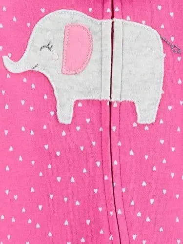Simple Joys by Carter's Baby Girls' Cotton Footed Sleep and Play, Pack of 2 - 3
