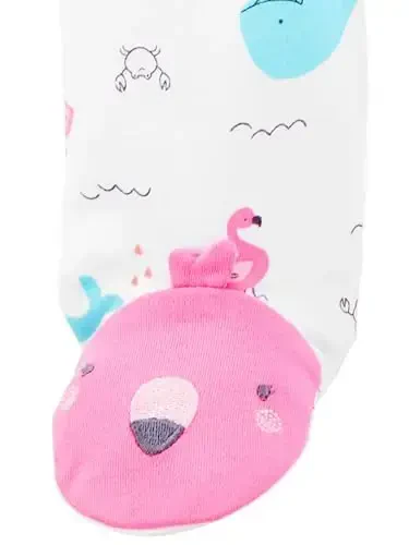 Simple Joys by Carter's Baby Girls' Cotton Footed Sleep and Play, Pack of 2 - 4