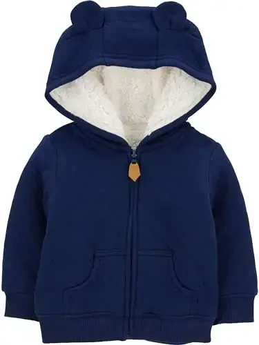 Simple Joys by Carter's Baby Hooded Sweater Jacket with Sherpa Lining - 1