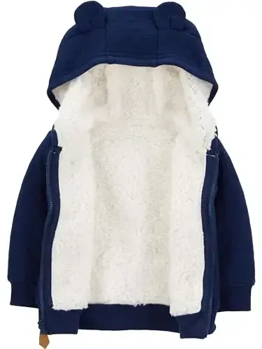 Simple Joys by Carter's Baby Hooded Sweater Jacket with Sherpa Lining - 2