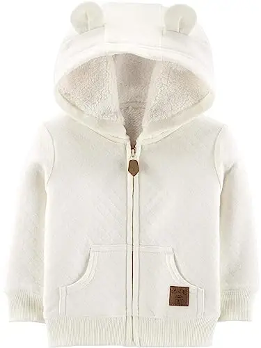Simple Joys by Carter's Baby Hooded Sweater Jacket with Sherpa Lining - 2