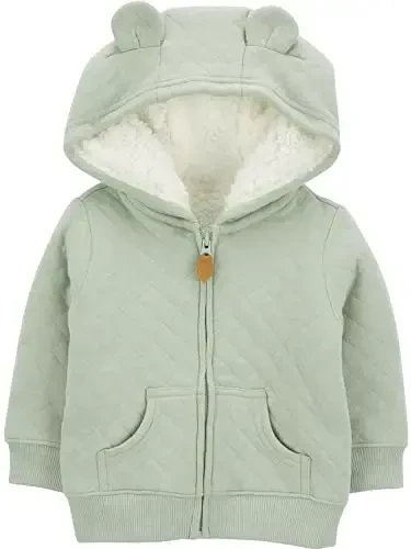 Simple Joys by Carter's Baby Hooded Sweater Jacket with Sherpa Lining - 1