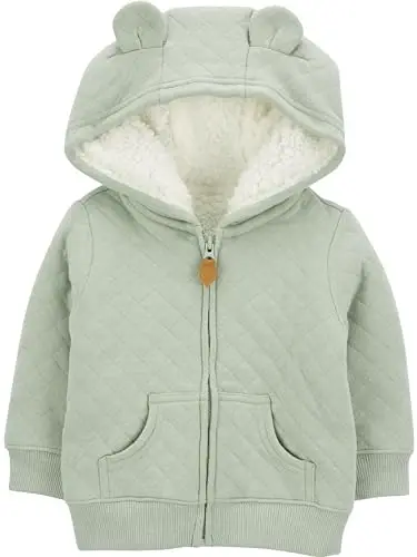 Simple Joys by Carter's Baby Hooded Sweater Jacket with Sherpa Lining 