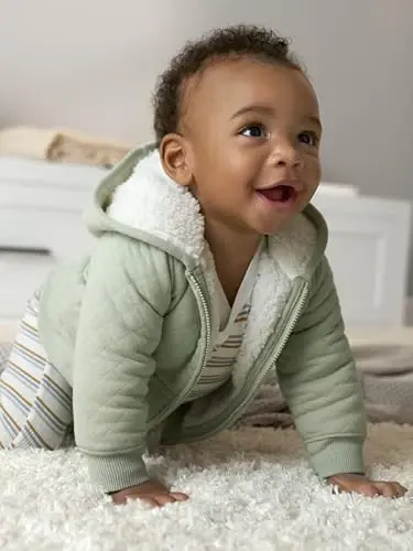 Simple Joys by Carter's Baby Hooded Sweater Jacket with Sherpa Lining - 4