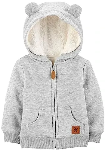 Simple Joys by Carter's Baby Hooded Sweater Jacket with Sherpa Lining - SIMPLE
