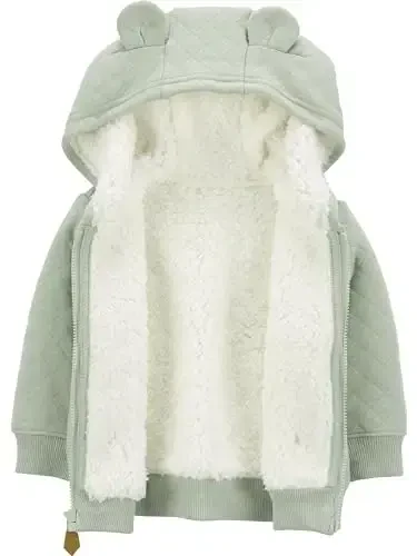 Simple Joys by Carter's Baby Hooded Sweater Jacket with Sherpa Lining - 2