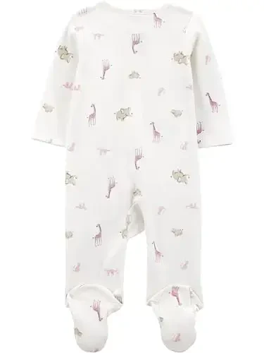 Simple Joys by Carter's Baby Girls' Cotton Footed Sleep and Play, Pack of 2 - SIMPLE (1)