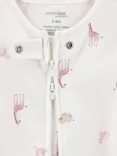 Simple Joys by Carter's Baby Girls' Cotton Footed Sleep and Play, Pack of 2 - 3