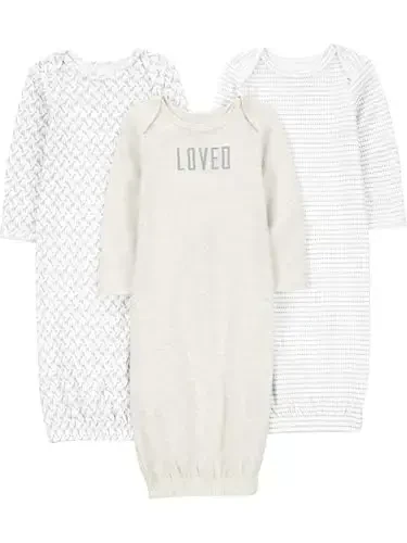 Simple Joys by Carter's unisex-baby 3-pack Neutral Cotton Sleeper Gown - 1