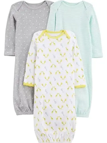 Simple Joys by Carter's unisex-baby 3-pack Neutral Cotton Sleeper Gown - 1