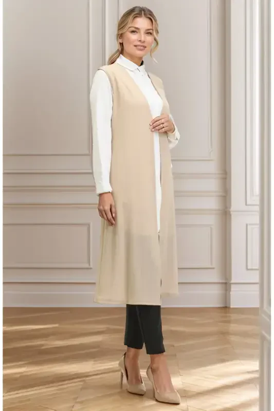 Simple Long Summer Vest Spring Breathable Loose Vest, Plus Size Vest Mom Vest - 1