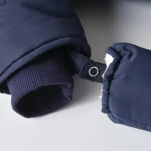 Simplee kids Baby Infant Boys Girls Snowsuit Winter Hooded Footed Warm Jumpsuit Outerwear with Gloves for 3-24 Months - 5