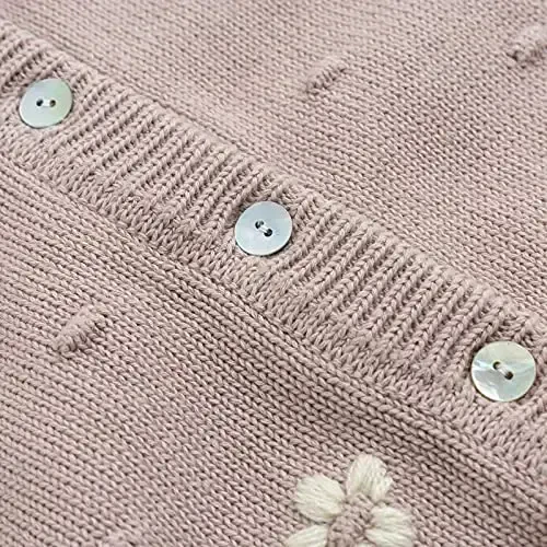 Simplee kids Baby Girl Thin Sweater Solid White Pink Cardigans for Toddler 0-3Years - 4