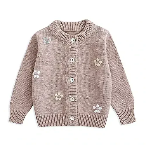 Simplee kids Baby Girl Thin Sweater Solid White Pink Cardigans for Toddler 0-3Years - SIMPLEE KIDS