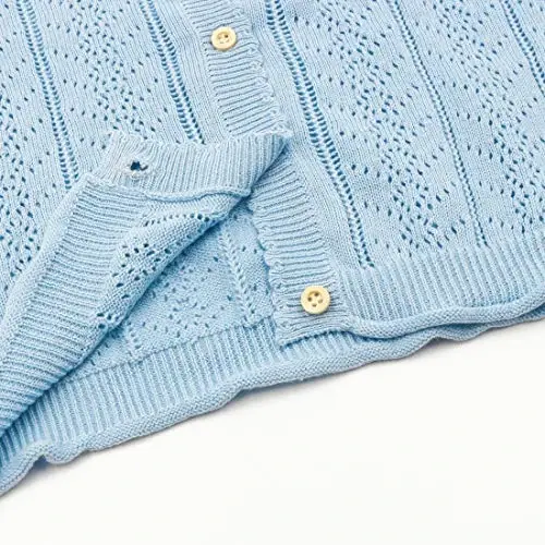 Simplee kids Baby Girl Thin Sweater Solid White Pink Cardigans for Toddler 0-3Years - 5