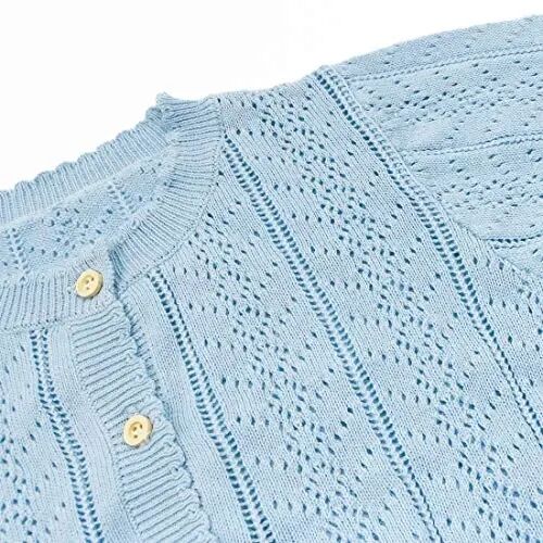 Simplee kids Baby Girl Thin Sweater Solid White Pink Cardigans for Toddler 0-3Years - 4