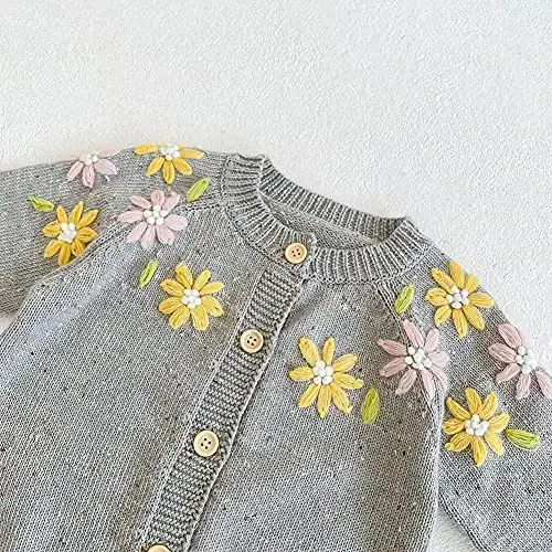 Simplee kids Baby Girl Thin Sweater Solid White Pink Cardigans for Toddler 0-3Years - 4