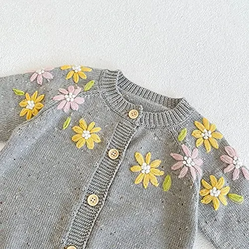 Simplee kids Baby Girl Thin Sweater Solid White Pink Cardigans for Toddler 0-3Years - 4