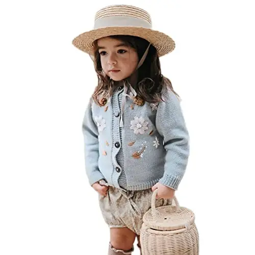 Simplee kids Baby Girl Thin Sweater Solid White Pink Cardigans for Toddler 0-3Years - SIMPLEE KIDS