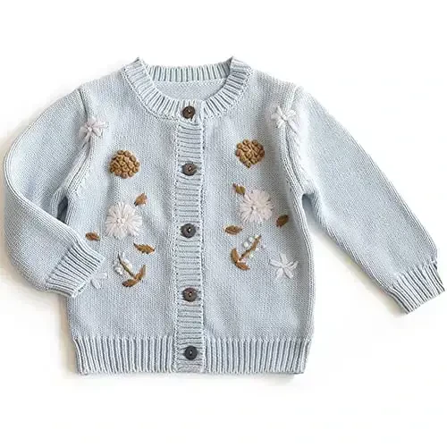 Simplee kids Baby Girl Thin Sweater Solid White Pink Cardigans for Toddler 0-3Years - SIMPLEE KIDS (1)