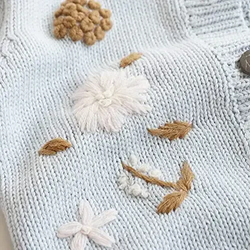 Simplee kids Baby Girl Thin Sweater Solid White Pink Cardigans for Toddler 0-3Years - 4