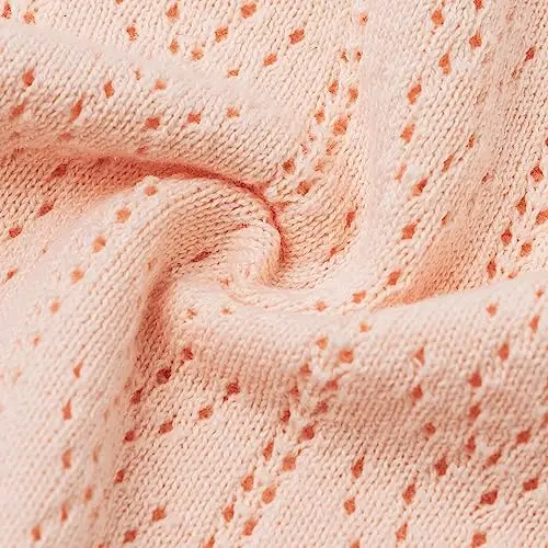 Simplee kids Baby Girl Thin Sweater Solid White Pink Cardigans for Toddler 0-3Years - 4