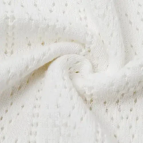 Simplee kids Baby Girl Thin Sweater Solid White Pink Cardigans for Toddler 0-3Years - 5