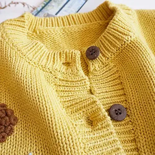 Simplee kids Baby Girl Thin Sweater Solid White Pink Toddler uchun kardiganlar 0-3 yosh - 4