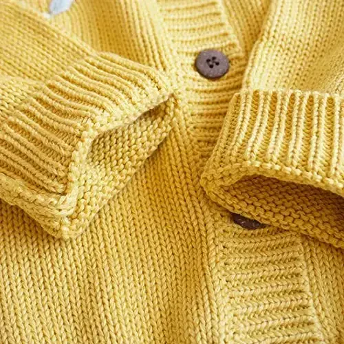 Simplee kids Baby Girl Thin Sweater Solid White Pink Toddler uchun kardiganlar 0-3 yosh - 6