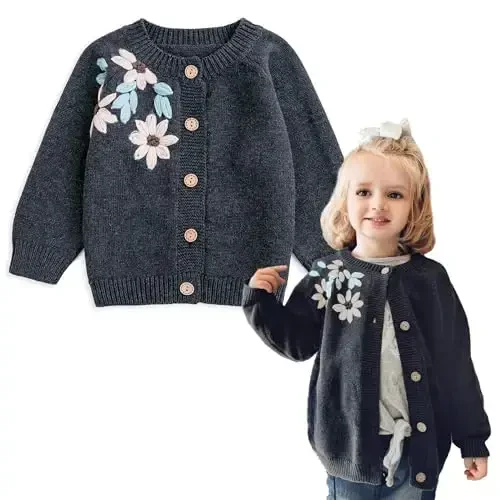 Simplee kids Baby Girl Thin Sweater Solid White Pink Cardigans for Toddler 0-3Years - SIMPLEE