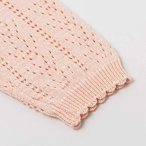 Simplee kids Baby Girl Thin Sweater Solid White Pink Cardigans for Toddler 0-3Years - 6
