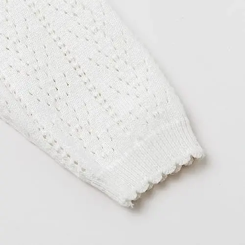 Simplee kids Baby Girl Thin Sweater Solid White Pink Cardigans for Toddler 0-3Years - 3